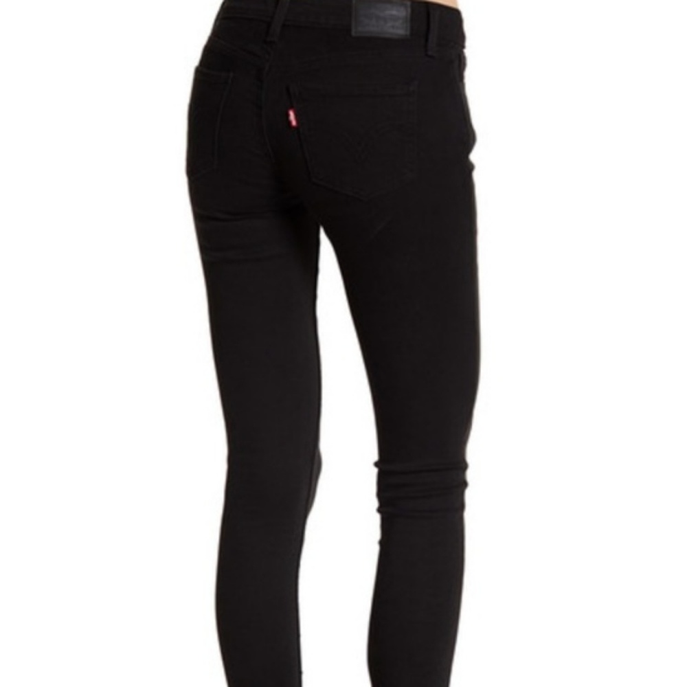 EUC Black Coated Levi's Mid Rise Boot Cut Skinny Jeans